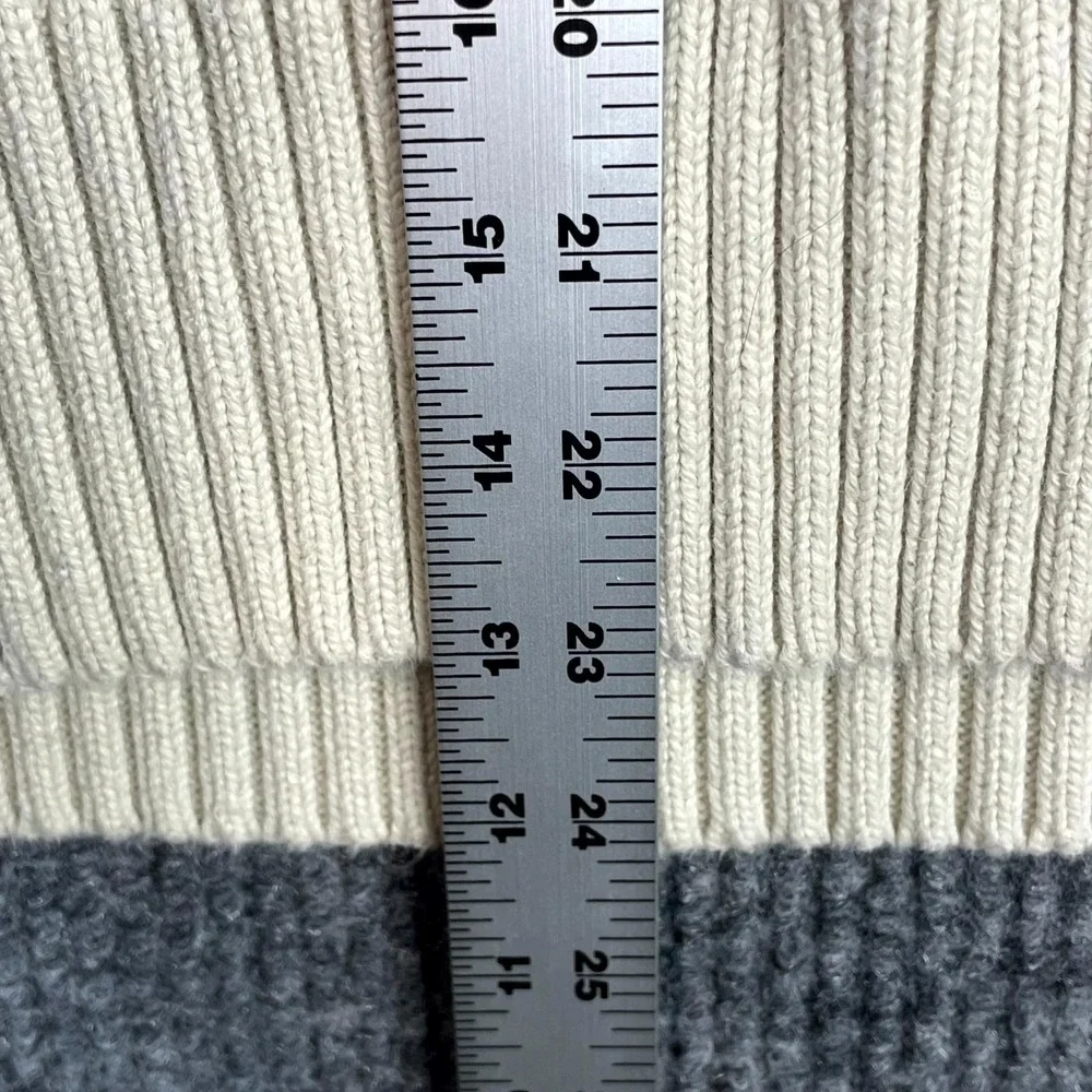 American Eagle Outfitters Sweater Mens Large Striped Cotton 1/4 Zip Knit Outdoor